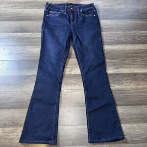 True Religion Becca Crystals Mid Rise Bootcut Denim Jeans Dark Navy 26